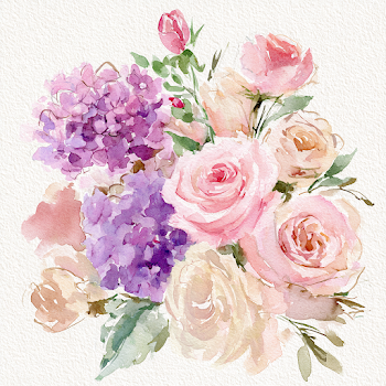 Delicate Watercolor Floral Arrangement