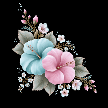 Delicate Watercolor Floral Corner Arrangement