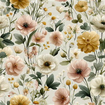 Delicate Watercolor Floral Meadow Pattern