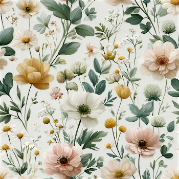 Delicate Watercolor Floral Meadow Pattern