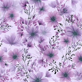 Delicate Watercolor Floral Pattern on Lavender
