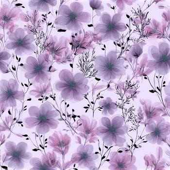 Delicate Watercolor Floral Pattern on Lavender Background