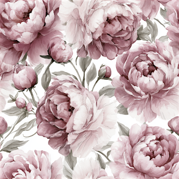 Delicate Watercolor Peony Floral Pattern