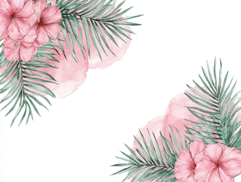 Delicate Watercolor Tropical Botanical Frame