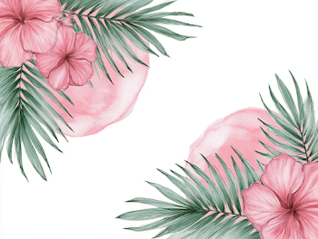 Delicate Watercolor Tropical Botanical Frame