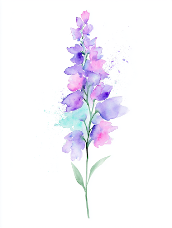 Delicate Watercolor Wildflower Illustration
