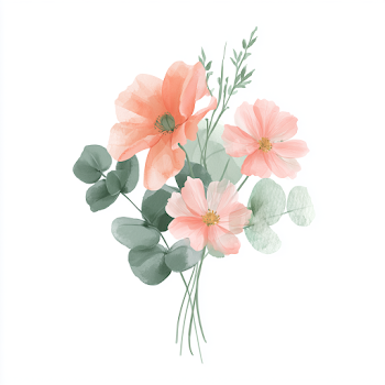 Delicate Wildflower Bouquet Illustration