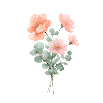 Delicate Wildflower Bouquet Watercolor