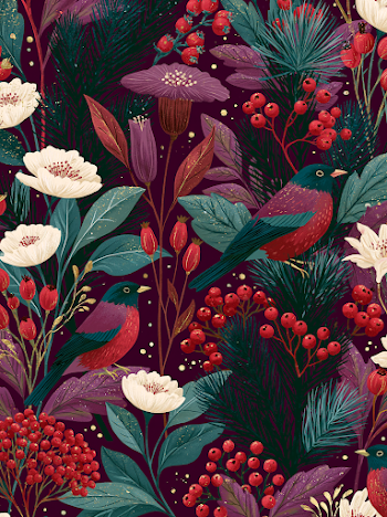 Delicate Winter Foliage Illustration