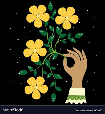 delicate yellow flowers in the hand