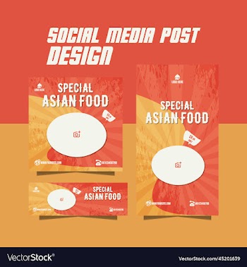 delicious asian food menu banner ads design