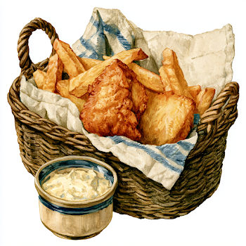 Delicious Basket of Fish and Chips