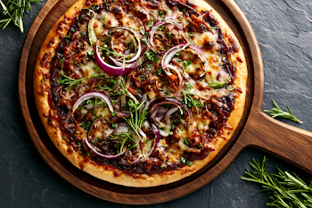 Delicious BBQ Pizza with Fresh Vegetables