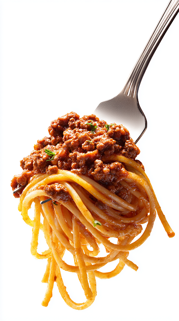 Delicious Bolognese Spaghetti Fork Presentation