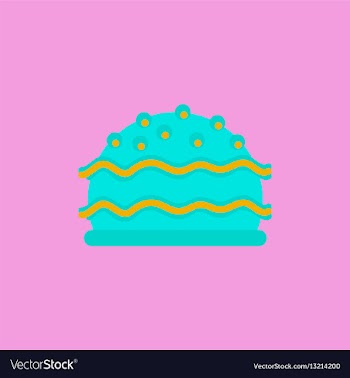 Delicious cake flat icon vector image
