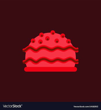 Delicious cake flat icon vector image