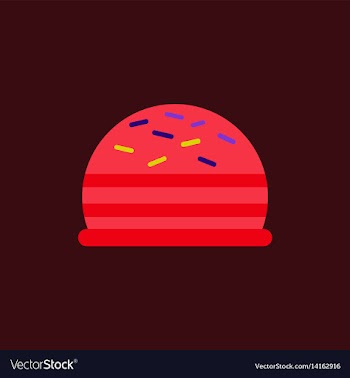 Delicious cake flat icon vector image
