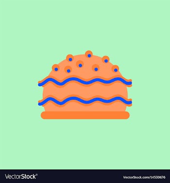 Delicious cake flat icon vector image