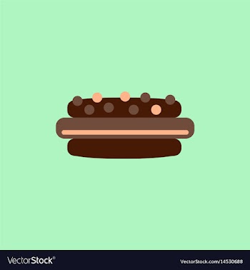 Delicious cake flat icon vector image