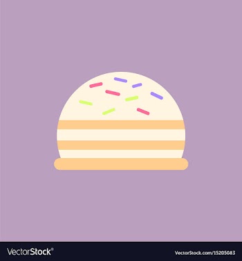 Delicious cake flat icon vector image
