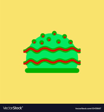 Delicious cake flat icon vector image