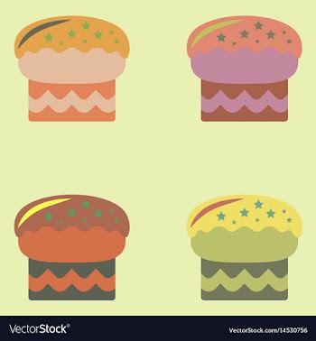 Delicious cake set icons vector image
