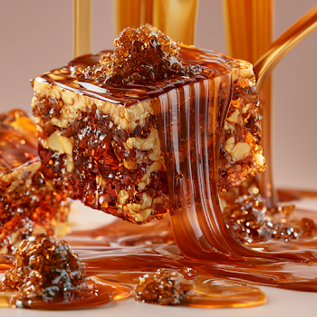 Delicious Caramel Drizzle Over Crunchy Treat