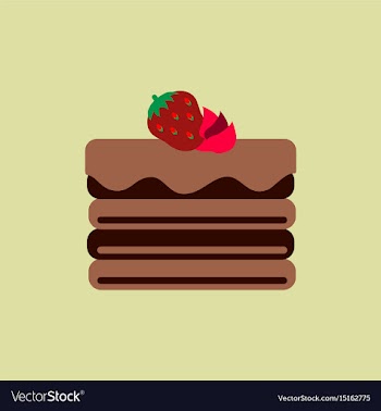 Delicious chocolate strawberry cake vector image