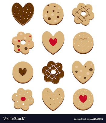 delicious cookies of different shapes and with