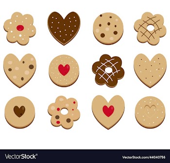delicious cookies of different shapes and with