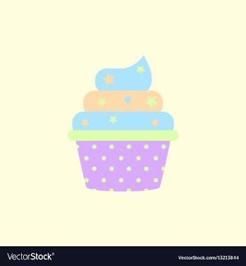 Delicious cupcake in flat vector image