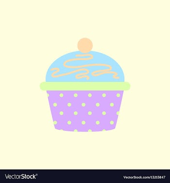 Delicious cupcake in flat vector image