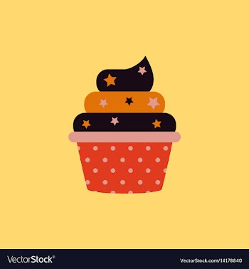 Delicious cupcake in flat vector image