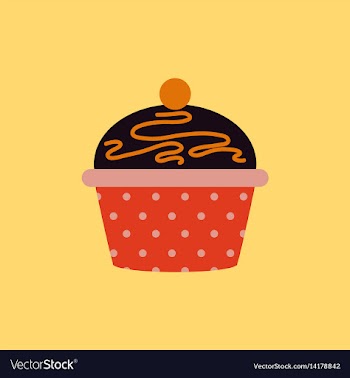 Delicious cupcake in flat vector image