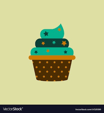 Delicious cupcake in flat vector image