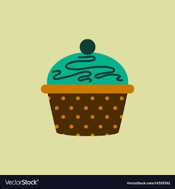 Delicious cupcake in flat vector image