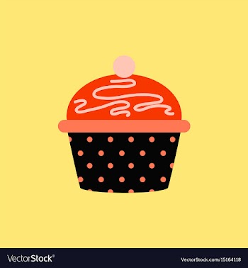 Delicious cupcake in flat vector image