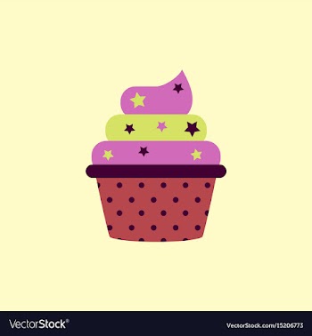 Delicious cupcake in flat vector image