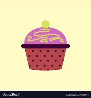 Delicious cupcake in flat vector image