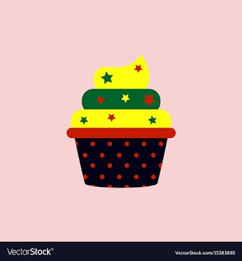 Delicious cupcake in flat vector image