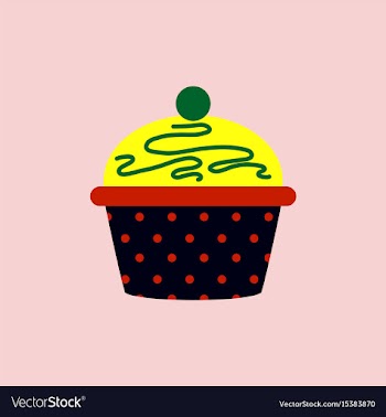 Delicious cupcake in flat vector image