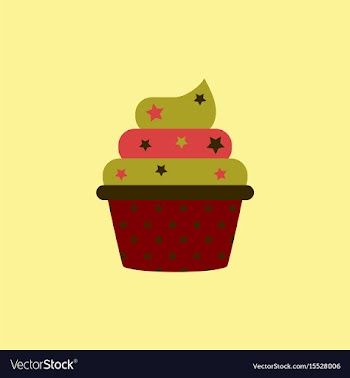 Delicious cupcake in flat vector image