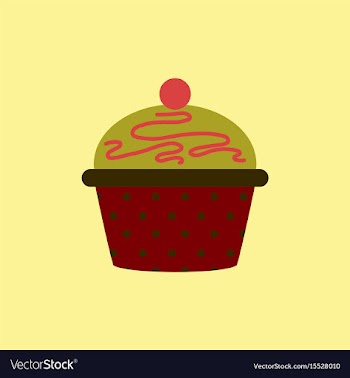 Delicious cupcake in flat vector image