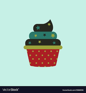 Delicious cupcake in flat vector image
