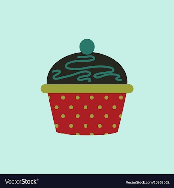 Delicious cupcake in flat vector image