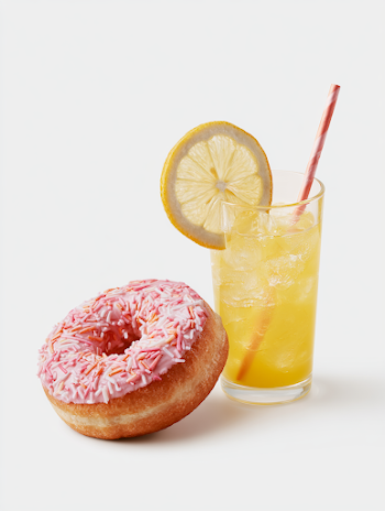 Delicious Donut and Refreshing Lemonade