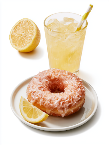 Delicious Donut and Refreshing Lemonade
