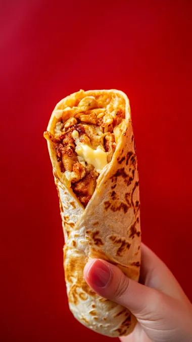 Delicious Long Chicken Shawarma with Cheese Delight