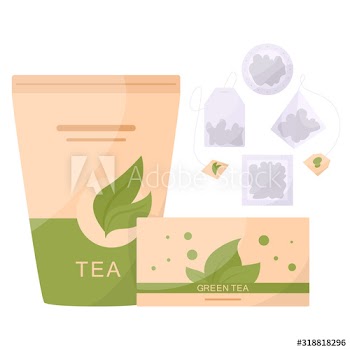 Delicious organic green herbal tea box