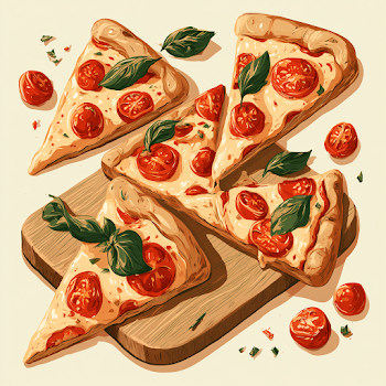 Delicious Pizza Slice Illustration Set